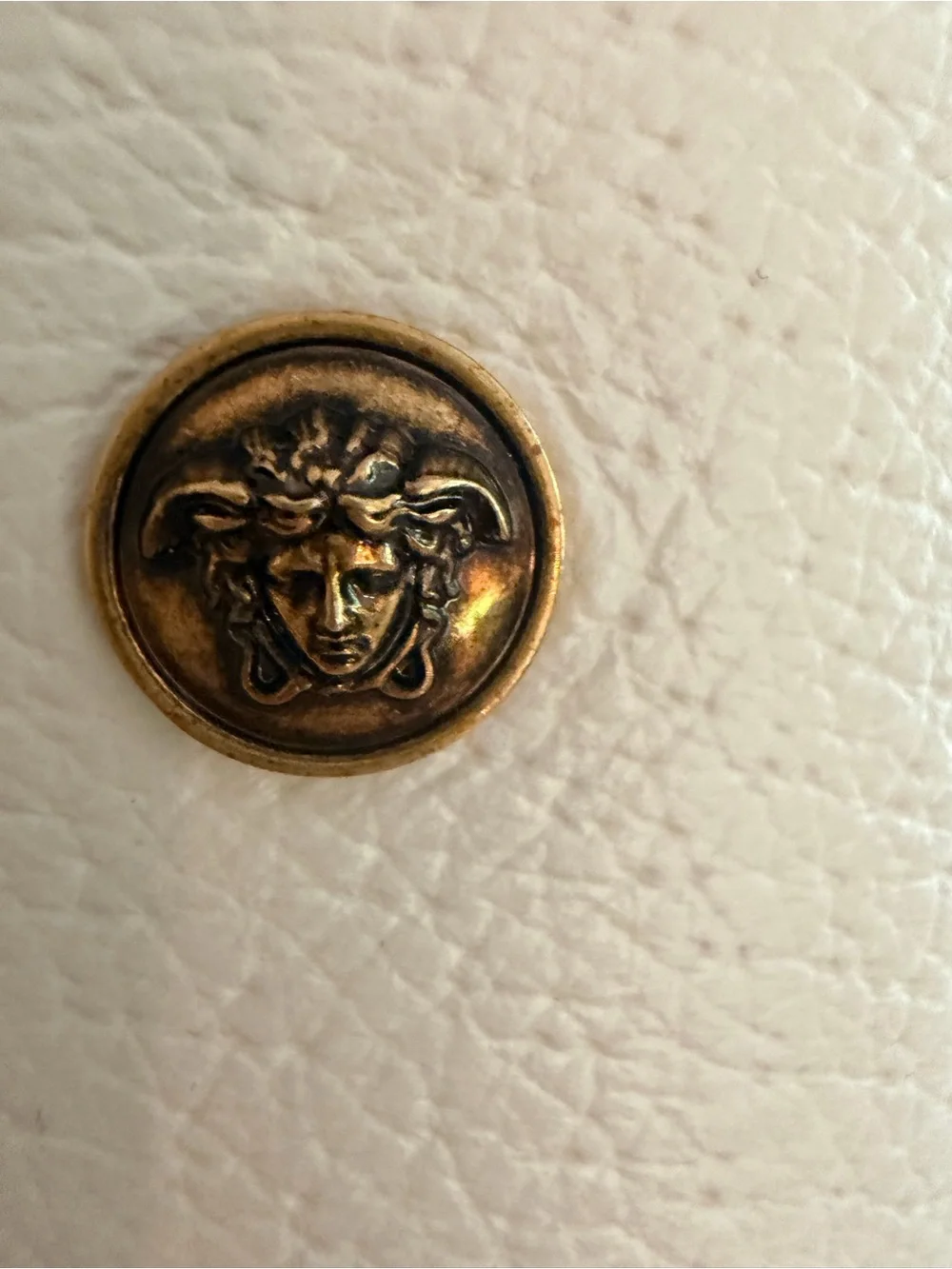 Versace cream leather